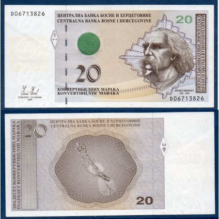 Bosnie Pick N°75a, Neuf Billet de banque de 20 Mark Convertible 2008