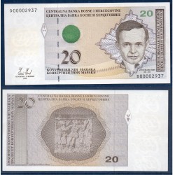 Bosnie Pick N°74a, Neuf Billet de banque de 20 Mark Convertible 2008