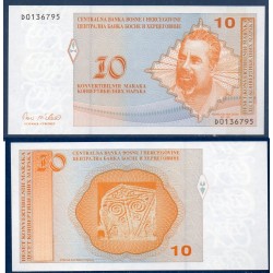 Bosnie Pick N°63a, Neuf Billet de banque de 10 Mark Convertible 1998