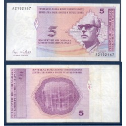 Bosnie Pick N°61a, TTB Billet de banque de 5 Mark Convertible 1998