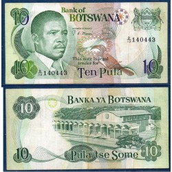 Botswana Pick N°9b, Billet de banque de 10 Pula 1982