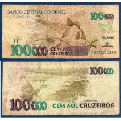 Bresil Pick N°235a, TB Billet de banque de 100000 Cruzeiros 1992