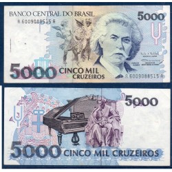 Bresil Pick N°232c, TTB Billet de banque de 5000 Cruzeiros 1993