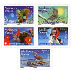 Timbre France Yvert No 4120-4124 Meilleurs voeux