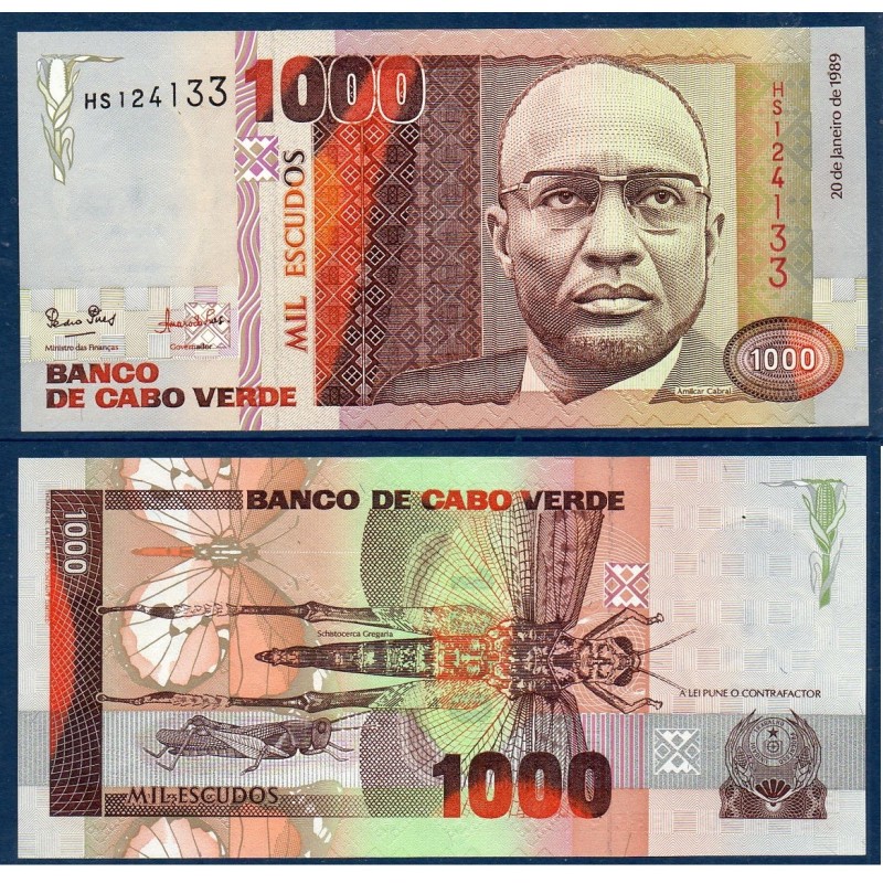 Cap vert Pick N°60a, Neuf Billet de banque de 1000 escudos 1989