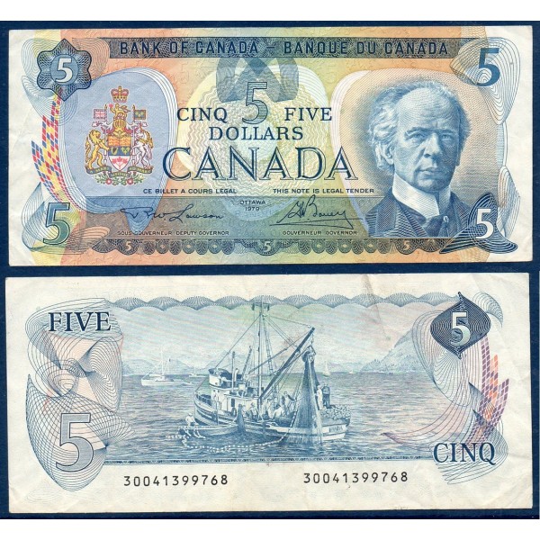 Canada Pick N°92a, Billet de banque de 5 dollars 1979