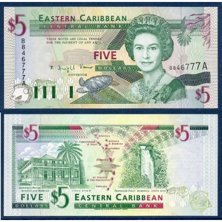 Caraïbes de l'est Pick N°31a, Neuf pour Antigua Billet de banque de 5 dollars 1994