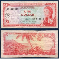 Caraïbes de l'est Pick N°13i, pour la Dominique Billet de banque de 1 dollars 1965