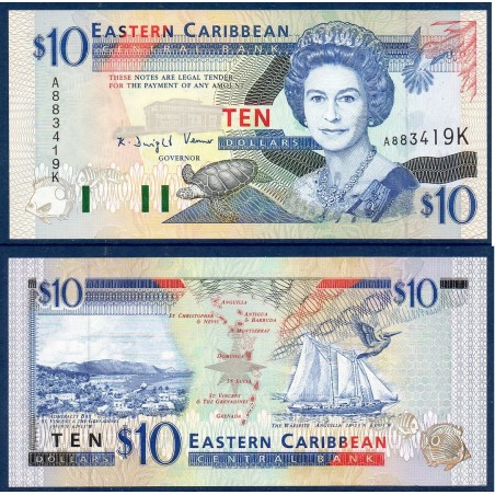 Caraïbes de l'est Pick N°32k, Neuf St Kitts Billet de banque de 10 dollars 1994