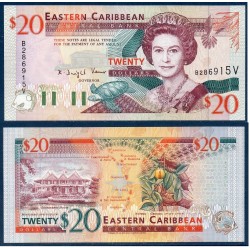 Caraïbes de l'est Pick N°33v Neuf Saint Vincent Billet de banque de 20 dollars 1994