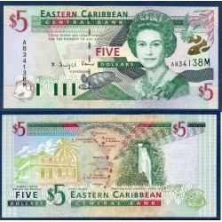 Caraïbes de l'est Pick N°37m, Neuf Montserrat Billet de banque de 5 dollars 2000