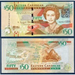 Caraïbes de l'est Pick N°54b Billet de banque de 50 dollars 2012