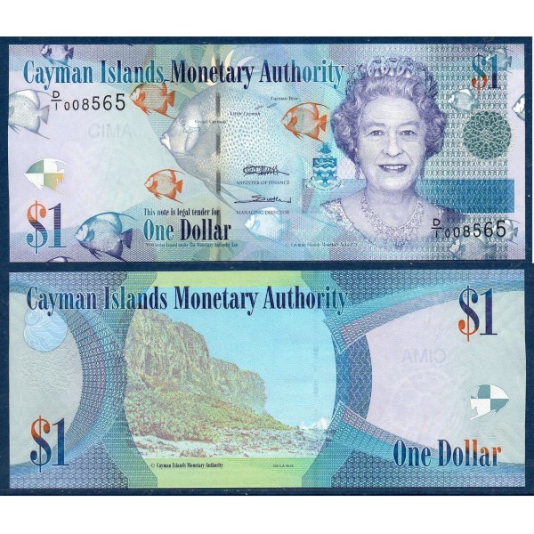 Cayman P.38a neuf Billet de 1 dollar 2010 préfixe D/1