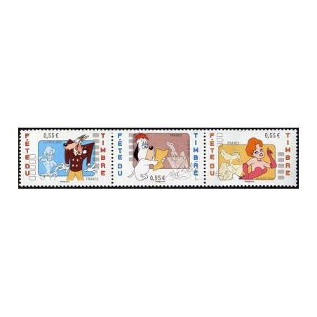 Timbre France Yvert No 4146-4148 Fête du timbre, Tex Avery, bande des 3 timbres
