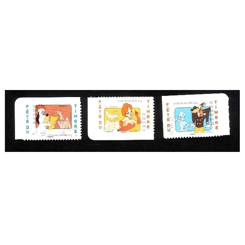 Timbre France Yvert No 4149-4151 Fête du timbre, Tex Avery, les 3 timbres autoadhésifs, issus du carnet