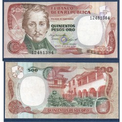 Colombie Pick N°423b, Billet de banque de 500 Pesos oro 1984-1985