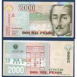 Colombie Pick N°457c, Billet de banque de 2000 Pesos 3.2.2006