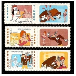 Timbre France Yvert No 4149A-4151A Fête du timbre, Tex Avery, les 3 timbres autoadhésifs, issus des mini feuilles