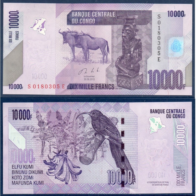 Congo Pick N°103b, Neuf Billet de banque de 10000 Francs 2013