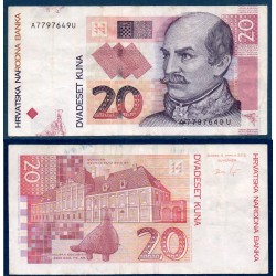 Croatie Pick N°39b, Billet de banque de 20 Kuna 2012