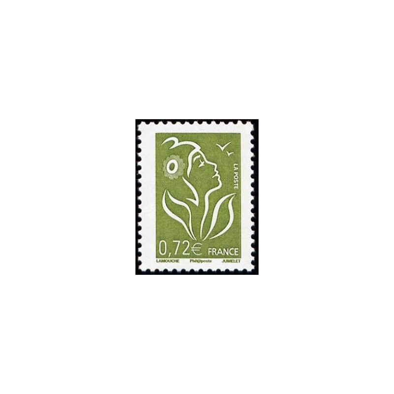 Timbre France Yvert No 4154 Marianne de Lamouche, 0.72€ vert olive