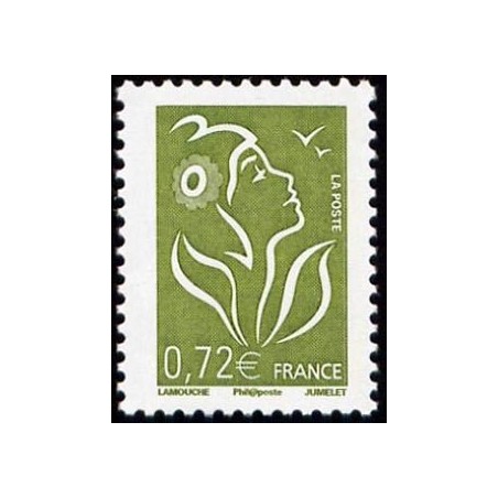 Timbre France Yvert No 4154 Marianne de Lamouche, 0.72€ vert olive