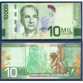 Costa Rica Pick N°277a, Billet de banque de 10000 colones 2009