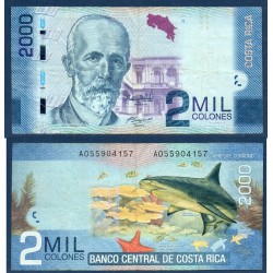 Costa Rica Pick N°275b, Billet de banque de 2000 colones 2013