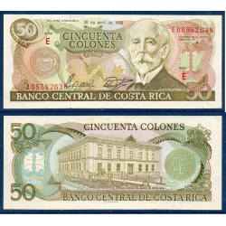Costa Rica Pick N°253, Billet de banque de 50 colones 1987-1988