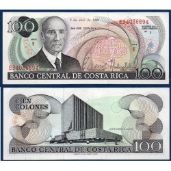 Costa Rica Pick N°248b, Billet de banque de 100 colones 1982-1988