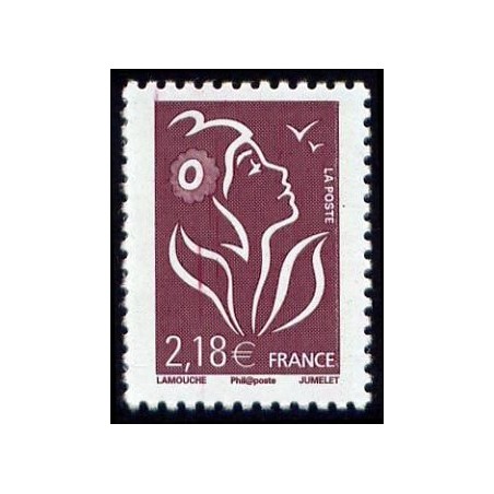 Timbre France Yvert No 4158 Marianne de Lamouche, 2.18€ brun prune