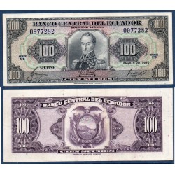 Equateur Pick N°105, TTB Billet de banque de 100 Sucres 1957-1970