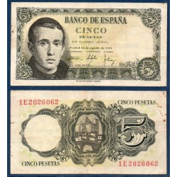 Espagne Pick N°140, Billet de banque de 5 peseta 1951