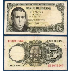 Espagne Pick N°140, Billet de banque de 5 peseta 1951