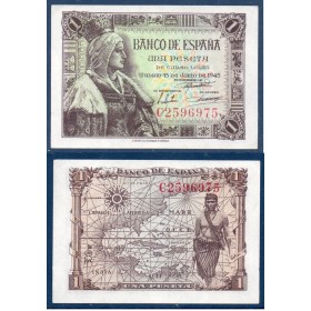 Espagne Pick N°128a, Billet de banque de 1 peseta 1945
