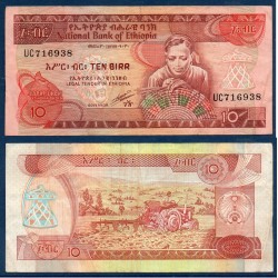 Ethiopie Pick N°43b, TTB Billet de banque de 10 Birr 1991