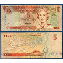 Fidji Pick N°101a, Billet de banque de 5 Dollars 1996