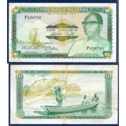 Gambie Pick N°10a, Billet de banque de 10 Dalasis 1987-1990