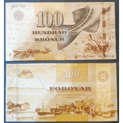 Iles Féroe Pick N°30, Billet de banque de 100 Kronur 2011