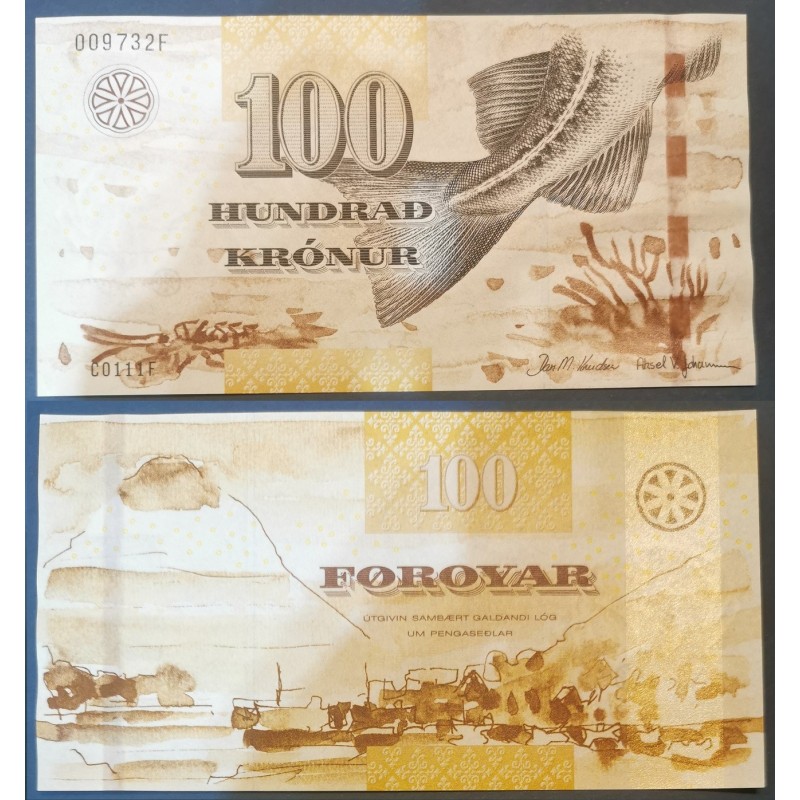 Iles Féroe Pick N°30, Billet de banque de 100 Kronur 2011