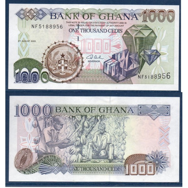 Ghana Pick N°32i, Billet de banque de 1000 Cedis 2003