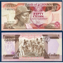 Ghana Pick N°25b, Billet de banque de 50 Cedis 1984