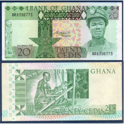 Ghana Pick N°21c, Neuf Billet de banque de 20 Cedis 1982