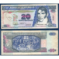 Guatemala Pick N°76c, TB Billet de banque de 20 Quetzales 1992
