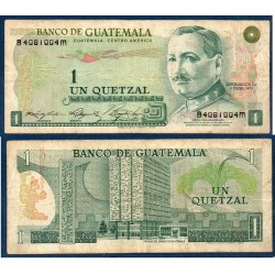 Guatemala Pick N°59c, TB Billet de banque de 1 Quetzal  1977-1983