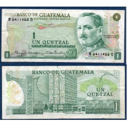 Guatemala Pick N°59c, TTB Billet de banque de 1 Quetzal  1977-1983