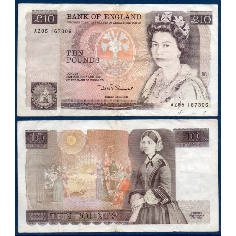 Grande Bretagne Pick N°379c, TB Billet de banque de 10 Pound 1984-1986