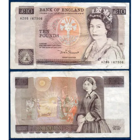 Grande Bretagne Pick N°379c, TB Billet de banque de 10 Pound 1984-1986