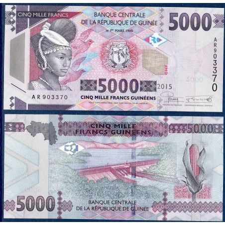 Guinée Pick N°49a, Billet de banque de 5000 Francs 2015