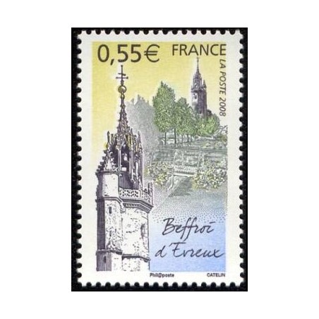 Timbre France Yvert No 4196 Beffroi d'Evreux